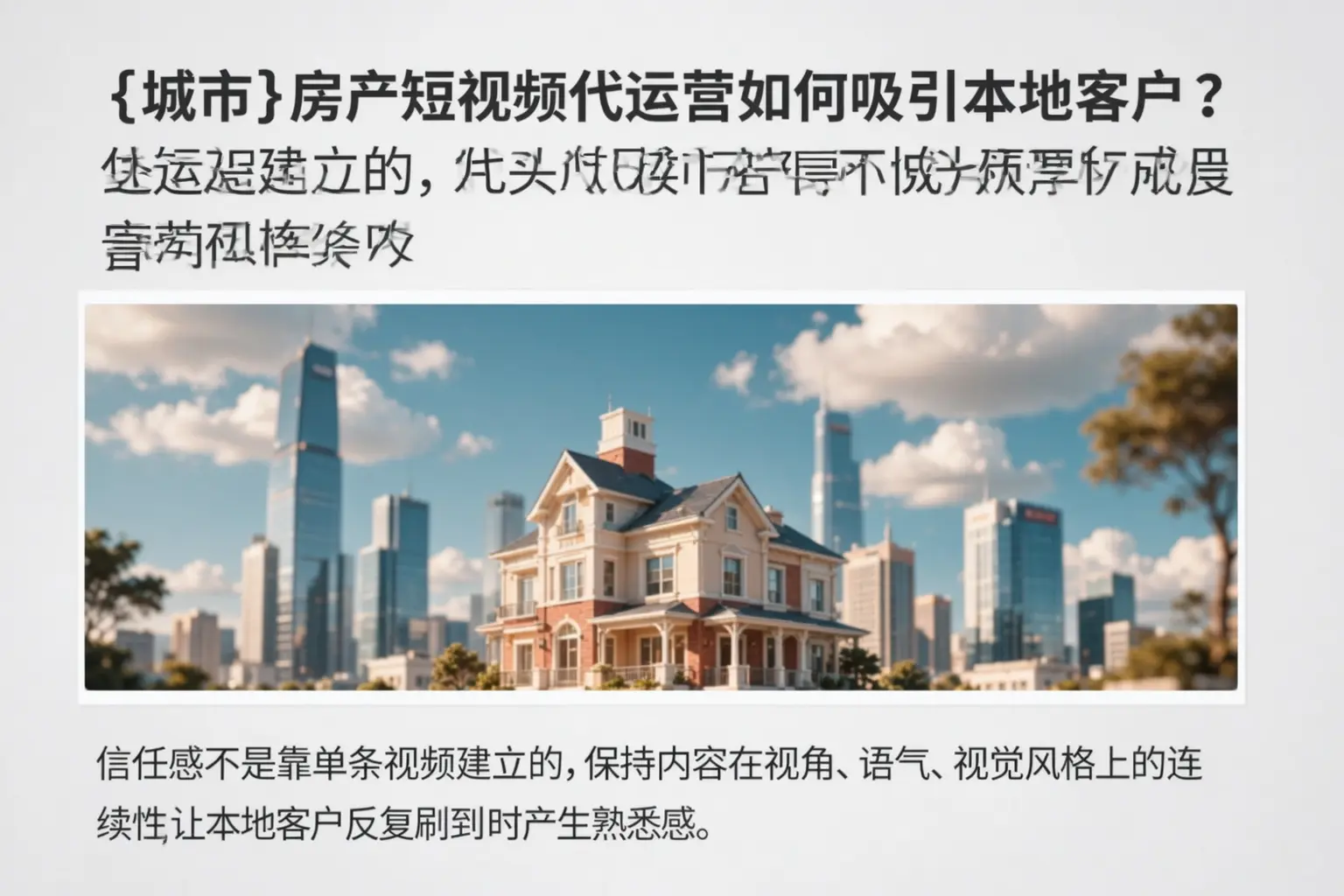 潞州房产短视频代运营如何吸引本地客户？